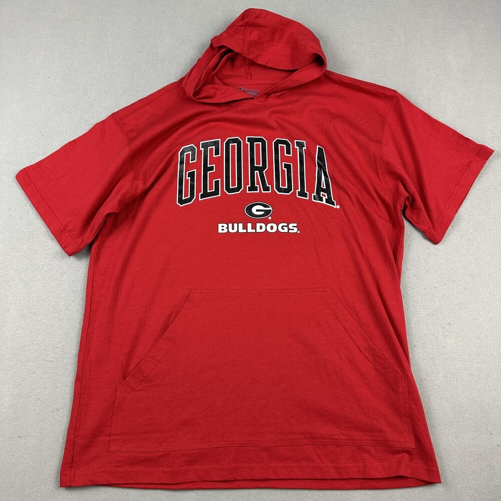 Georgia Bulldogs Shirt Mens 2XL Red NCAA Football Champion Hooded Short Sleeve